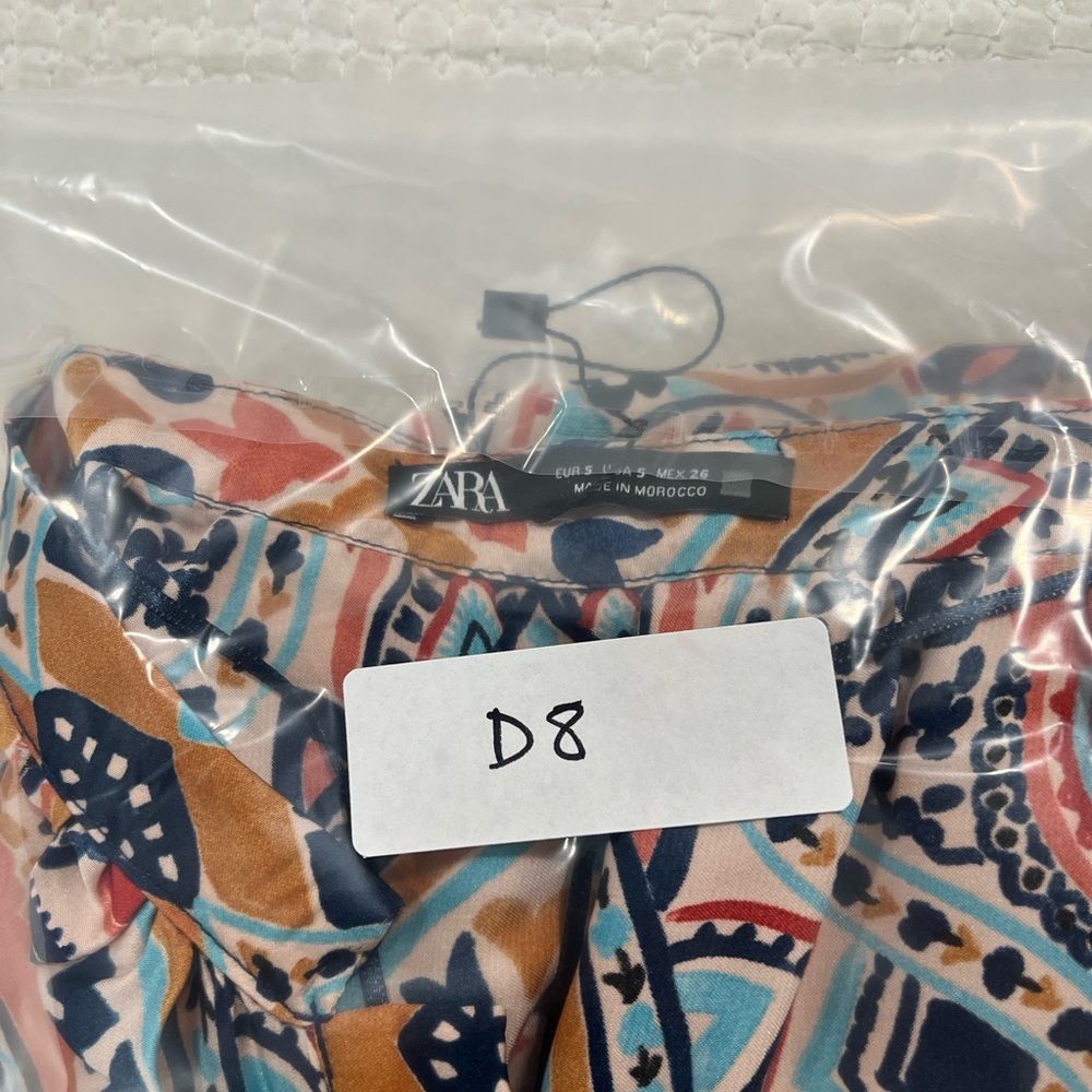 Zara Paisley Boho long Dress Size S Button Front boxy resortwear festival scarf - Picture 12 of 12